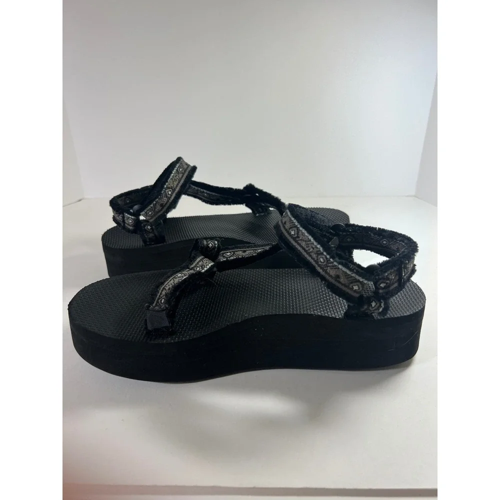 Teva Flatform Universal Maressa‎ Sandals Black Geometric Print 9